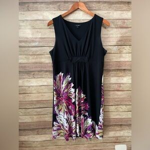 APT.9 Women's Black V-Neck Sleeveless Casual Knee Length Dress Size L